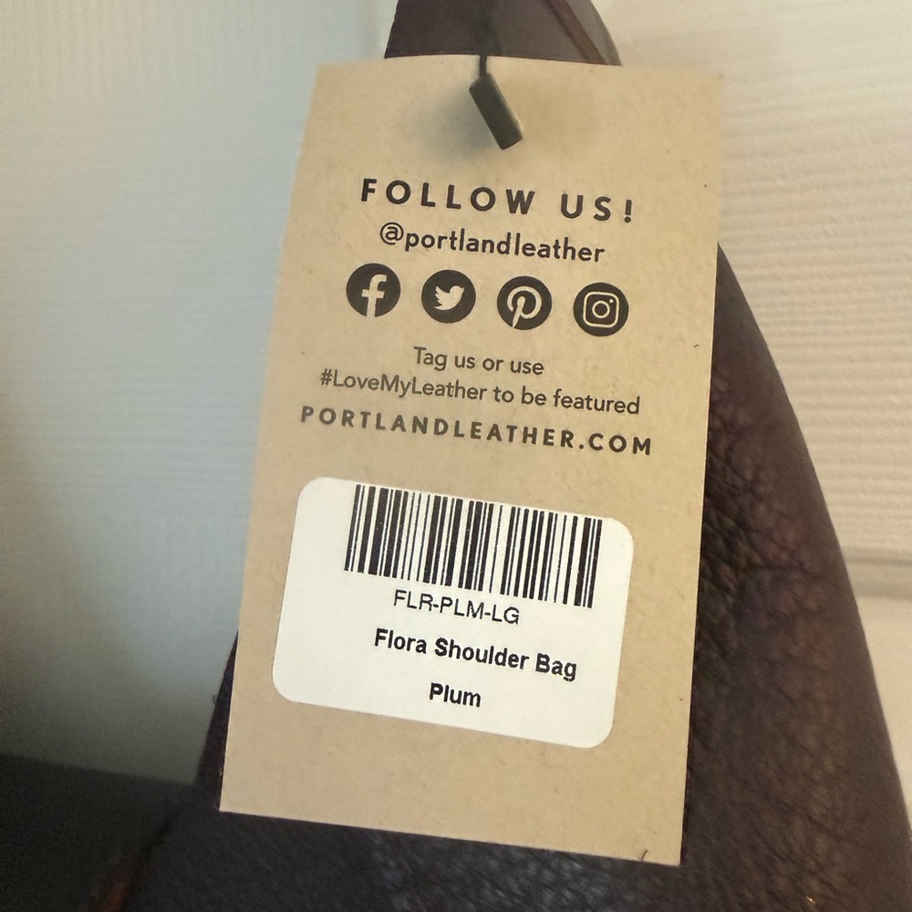 NWT Portland Leather Flora Shoulder Hobo Bag in Plum (NEW WITH TAGS) - Picture 6 of 12